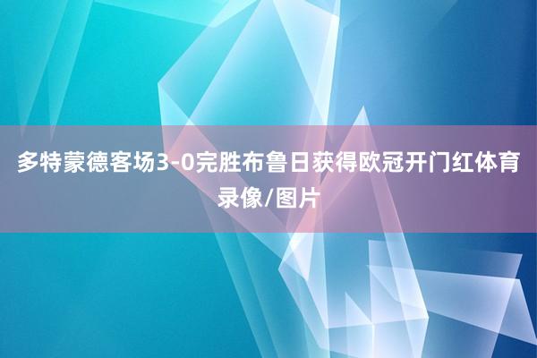 多特蒙德客场3-0完胜布鲁日获得欧冠开门红体育录像/图片